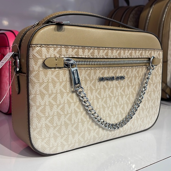 Michael Kors Jet Set Item Large Ombré EW Signature ZP Chain XBody Logo Crossbody - Picture 2 of 14